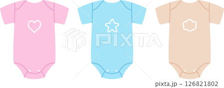 Cute baby onesie color set Cute baby onesie color set 126821802