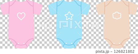 Cute baby onesie color set Cute baby onesie color set 126821802