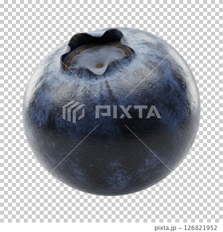 Close Up of a Perfectly Ripe Single Blueberry Fruit with Natural Bloom 126821952