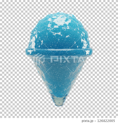 Icy Blue Snow Cone Refreshing Summer Dessert 126822005