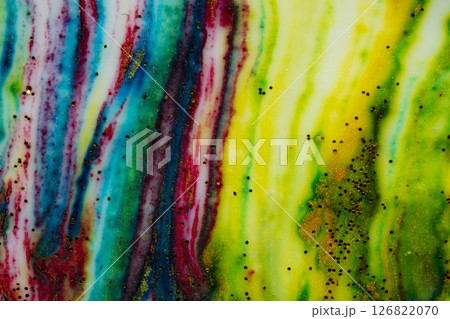 Multicolored colorful background of bright colors covered with gold sparkles. Multicolored colorful background of bright colors covered with gold sparkles. 126822070