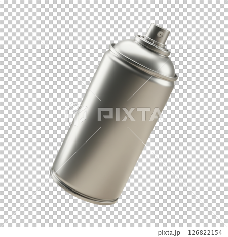 Shiny Silver Spray Paint Can 3D Rendered Image 126822154