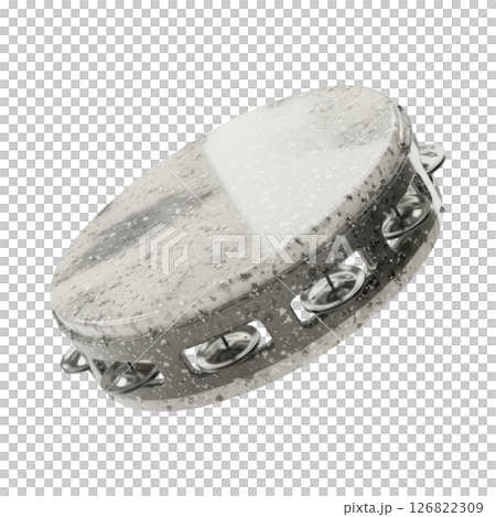 Shiny Tambourine Musical Instrument with Metallic Jingles Shiny Tambourine Musical Instrument with Metallic Jingles 126822309