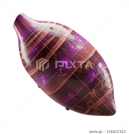 Vibrant Purple Taro Root 3D Render with Unique Metallic Texture and Glossy Finish 126822323