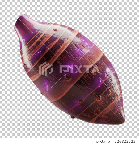 Vibrant Purple Taro Root 3D Render with Unique Metallic Texture and Glossy Finish 126822323