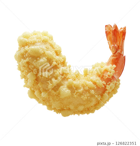 Golden Crispy Tempura Shrimp with Visible Tail 126822351