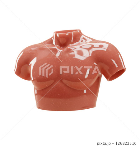 Glossy Pink 3D Rendered Upper Body Sculpture 126822510