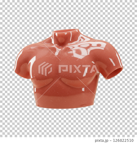 Glossy Pink 3D Rendered Upper Body Sculpture 126822510