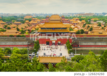 Stunning aerial view of the Forbidden City from Jingshan park, Beijing, China Stunning aerial view of the Forbidden City from Jingshan park, Beijing, China 126824260