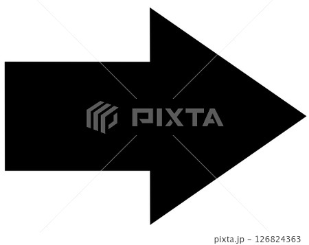 シンプル　黒い右向き矢印　アイコン 126824363