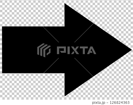 シンプル　黒い右向き矢印　アイコン 126824363