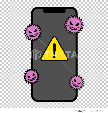 A smartphone infected with a computer virus 126824420