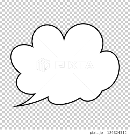 シンプルな吹き出しのイラスト もこもこ シンプルな吹き出しのイラスト もこもこ 126824512