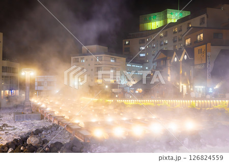 草津温泉　湯畑の夜景 126824559