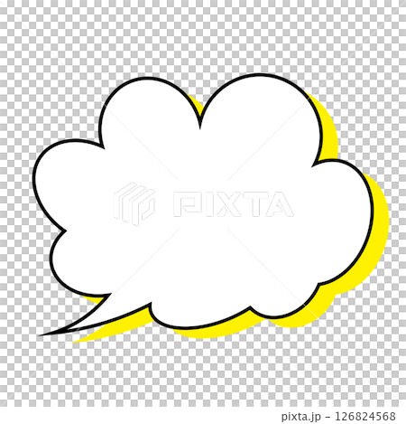 シンプルな吹き出しのイラスト　もこもこ 126824568