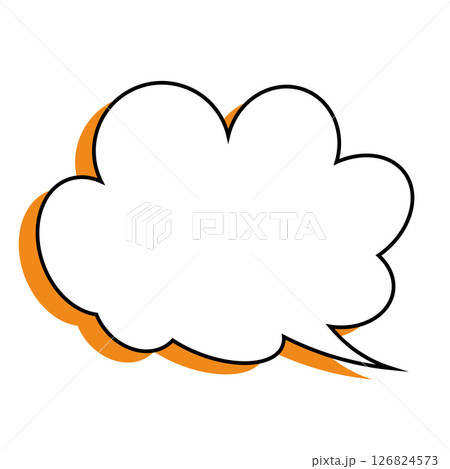 シンプルな吹き出しのイラスト　もこもこ 126824573