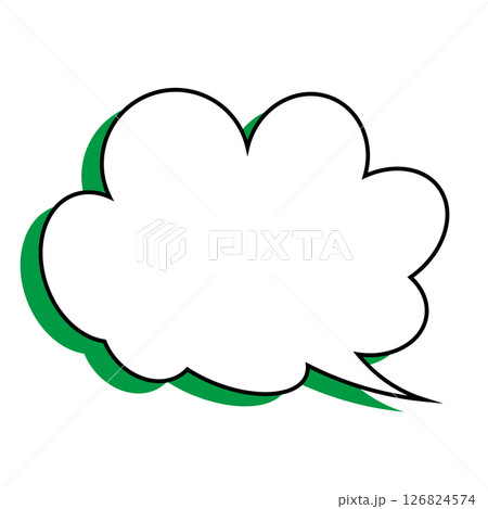 シンプルな吹き出しのイラスト　もこもこ 126824574