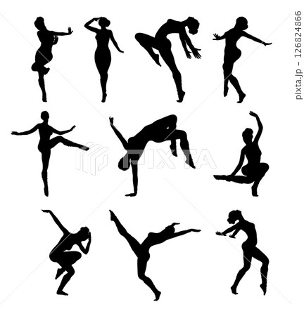 Silhouette of dancing woman 126824866