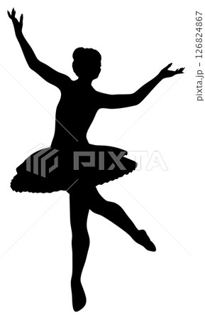 Silhouette of dancing ballerina girl Silhouette of dancing ballerina girl 126824867