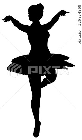Silhouette of dancing ballerina girl 126824868