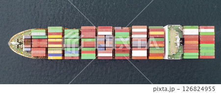 a container cargo ship on the sea 126824955