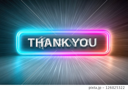 Neon Thank You Sign with Light Speed Effect 126825322