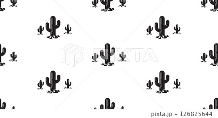 cactus seamless pattern Desert flower botanica garden plant vector cartoon tile background repeat wallpaper doodle illustration scarf isolated design 126825644