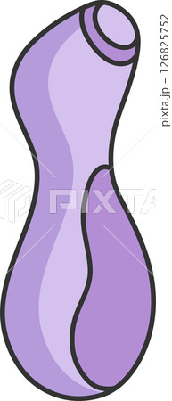 penguin vibrator, adult sex toy, accessories for sex games, linear black and violet purple icons, doodle and sketch style, hand drawing 126825752