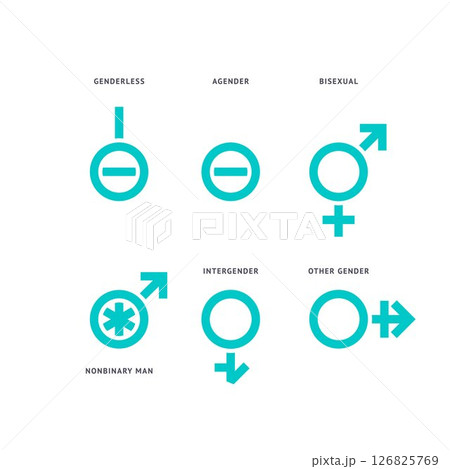 LGBTQ gender set symbols, sexual orientation icons 126825769