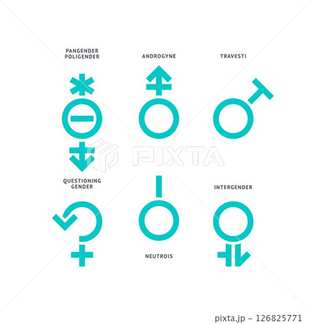 LGBTQ gender set symbols, sexual orientation icons 126825771