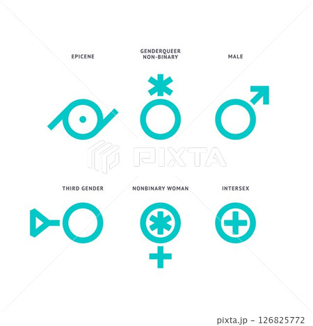 LGBTQ gender set symbols, sexual orientation icons LGBTQ gender set symbols, sexual orientation icons 126825772