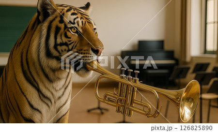 新たな逸材!?トラがトランペットを吹く驚きの新入生 126825890