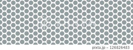 Metal micro mesh seamless pattern. Iron plate with round holes. Perforated metal texture. Dotted seamless pattern. Peg board sheet. Speaker screen grid background. Vector design illustration 126826483