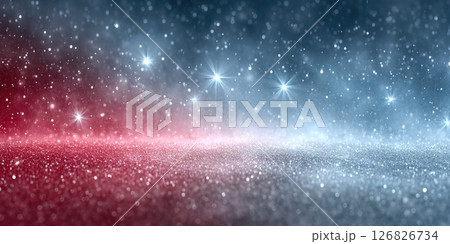 Sparkling Red and Blue Glitter Background with Light Effects 126826734