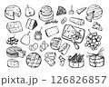 Hand drawn French cheeses set 126826857