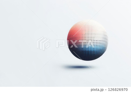 Floating gradient ball in points. Space for text. Floating gradient ball in points. Space for text. 126826970