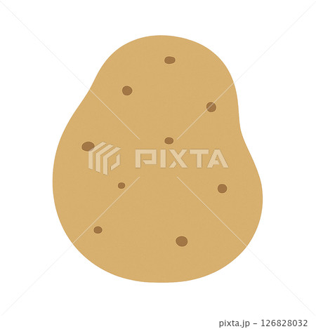 シンプルでかわいいじゃがいものフラットイラスト 126828032