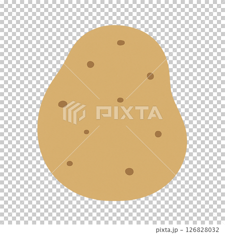 シンプルでかわいいじゃがいものフラットイラスト 126828032