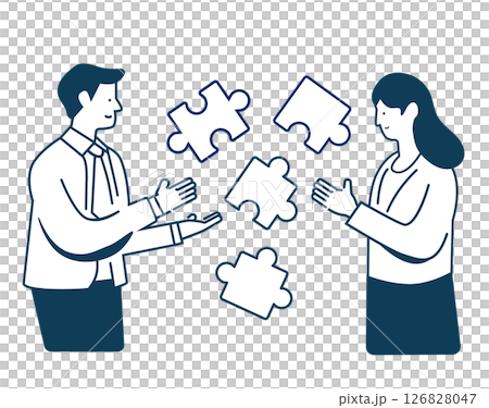 團隊合作，拼湊拼圖 126828047