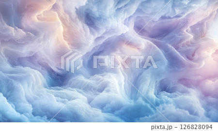 Abstract Swirls Of Pastel Clouds Mimicking Marble 126828094