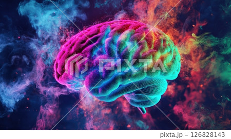 Brain-Shaped Network Of Interconnected Nodes 126828143