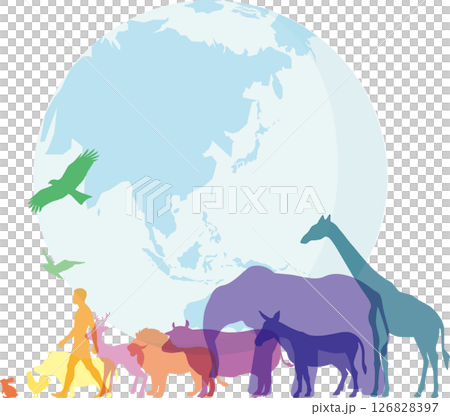 地球と動物 126828397
