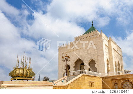Traditionally decorated Mausoleum of Moroccan king Mohammed V, Rabat, Morocco Traditionally decorated Mausoleum of Moroccan king Mohammed V, Rabat, Morocco 126828444