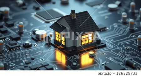 Technology in the smart home with intelligent controls, networking and technization of the home through microelectronics for control, monitoring and security 126828733