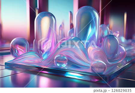 3D Abstract Fluid Design 126829835