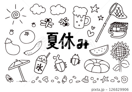 夏のイラスト素材セット 126829906