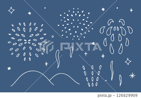 花火のイラスト素材セット 花火のイラスト素材セット 126829909