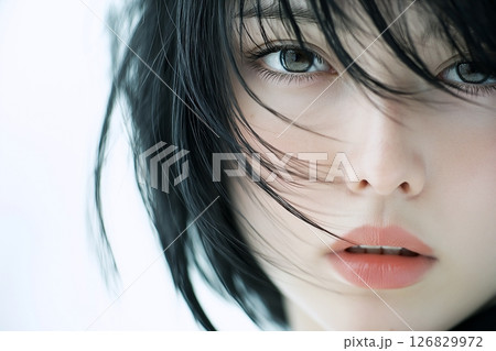 黒髪の大人女性「AI生成画像」 126829972