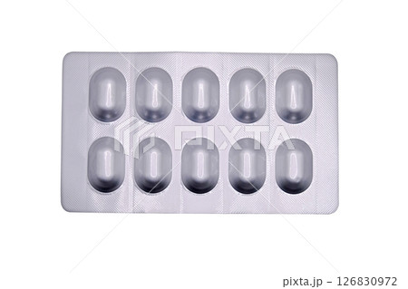 Silver aluminum blister packages of capsule pills medicine Silver aluminum blister packages of capsule pills medicine 126830972