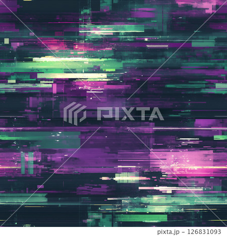 紫と緑の水平グリッチ抽象背景 紫と緑の水平グリッチ抽象背景 126831093
